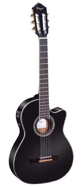 Classic E-Guitar "Solid Spruce" with builtin pickup and tuner #Black