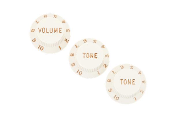 Original Replacement Knobs (Strat®) - (3) White, Stratocaster® Knobs (Volume, Tone, Tone)