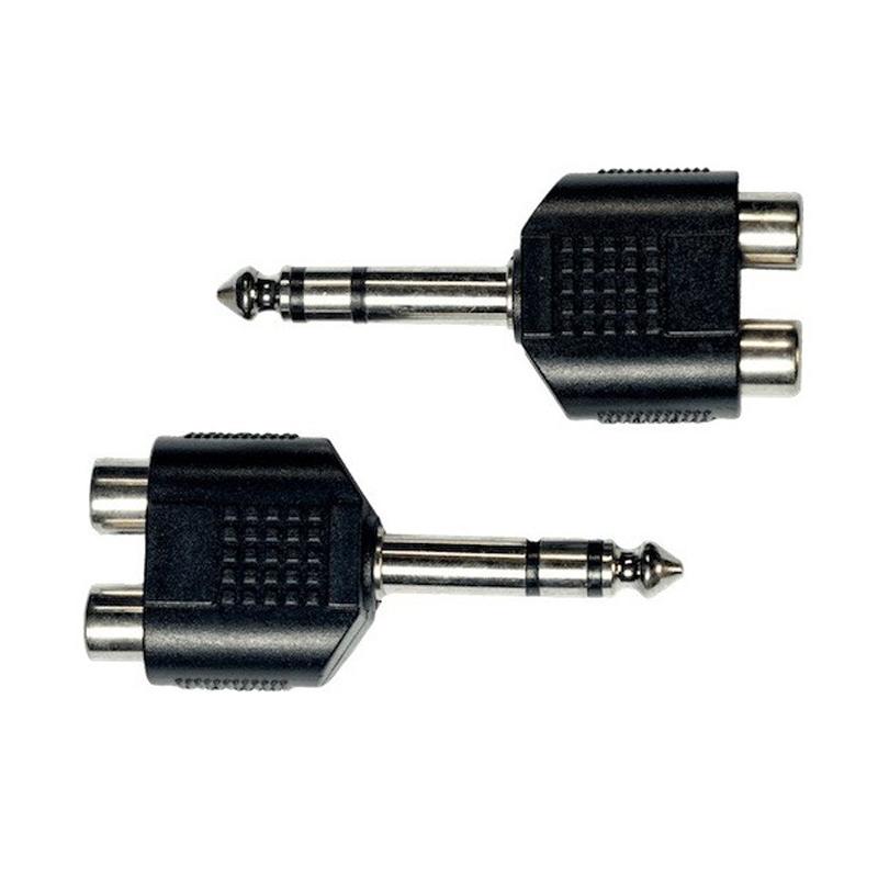 2 Adapters Jack Male Stereo 6,35mm / 2 RCA Femelle