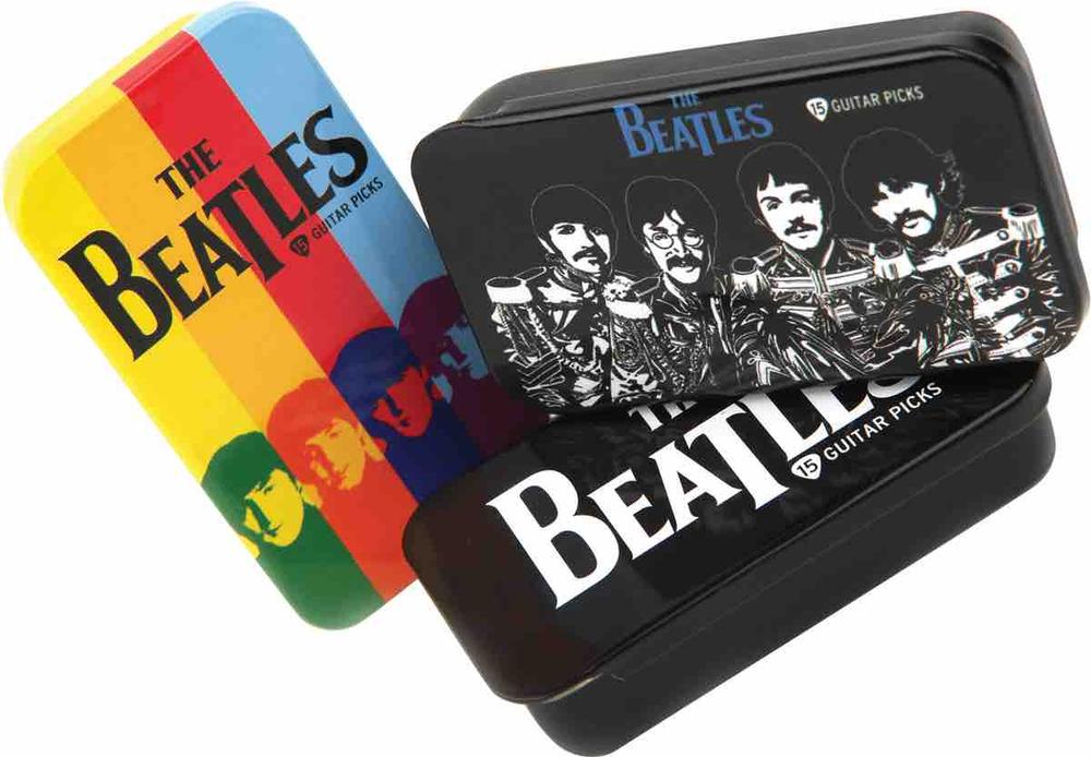 Tin box containing 15 picks Beatles Sgt Pepper's