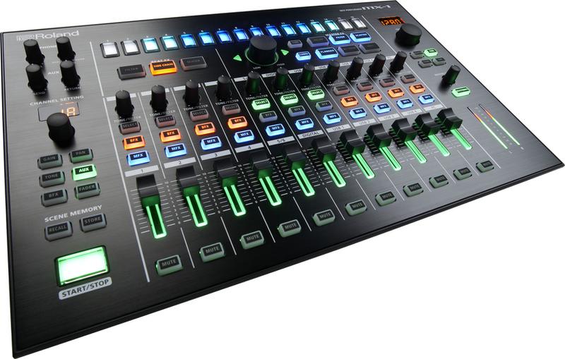 AIRA 18-Channel Performance Mixer with Step-Sequenced FX, Transport, and Tempo Control