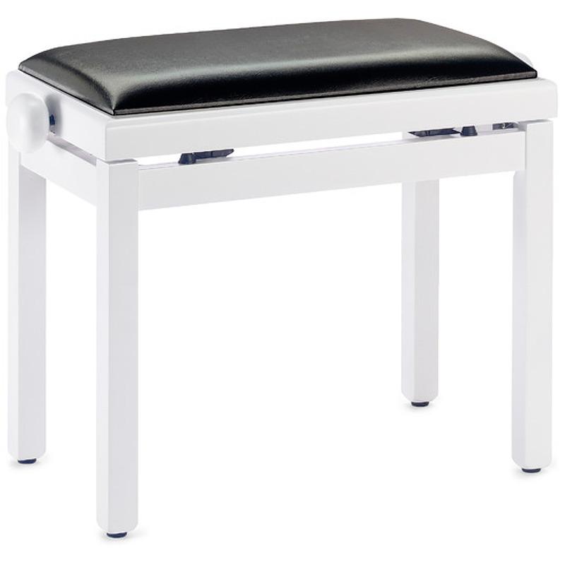 Piano Bench white matt with black sky top