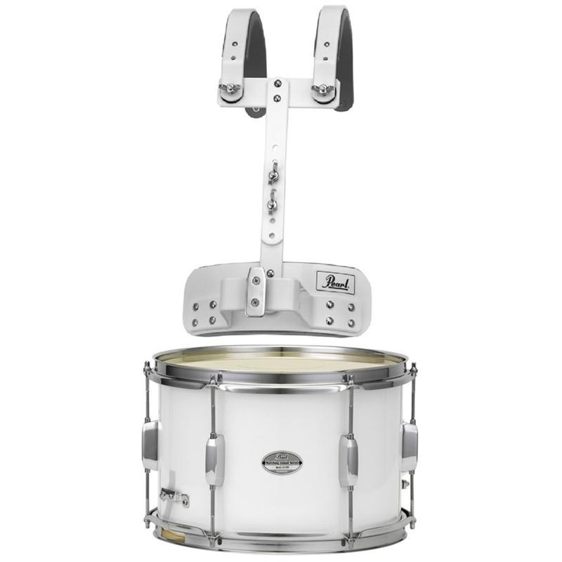 Pearl Junior MJS-1007/CXN-33 10x07" Marching Snare, Pure White w/Carrier