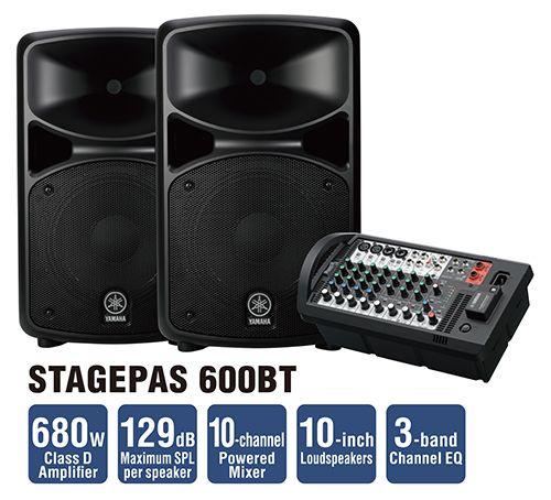 Portable PA System 680W (2x340W) incl.Mixer,USB and Bluetooth connection