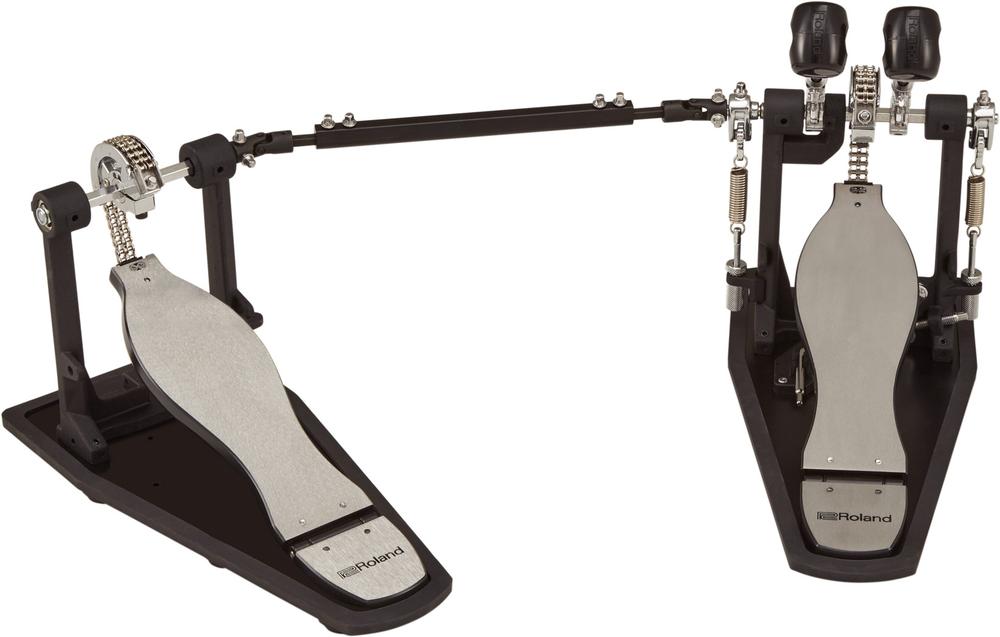 Double kick pedal with noise eater technology