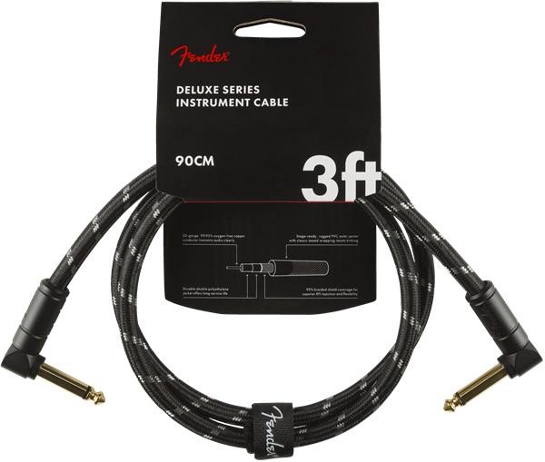 Deluxe Series Instrument Cable, Angle/Angle, 3', Black Tweed 