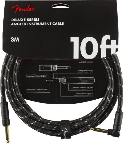 Deluxe Series Instrument Cable, Straight/Angle, 10', Black Tweed