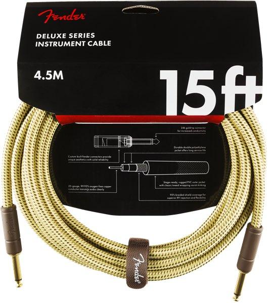 Deluxe Series Instrument Cable, Straight/Straight, 15', Tweed ( available late April  )