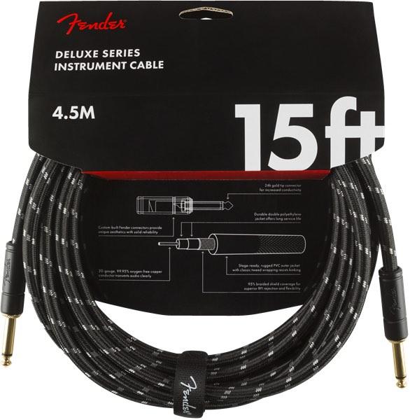 Deluxe Series Instrument Cable, Straight/Straight, 15', Black Tweed ( available late March )
