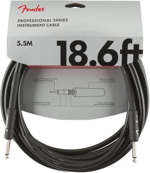 Professional Series Instrument Cable, Straight/Straight, 18.6', Black 