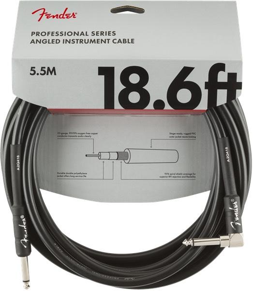 Professional Series Guitar Instrument Cable, Straight/Angle, 18.6', Black