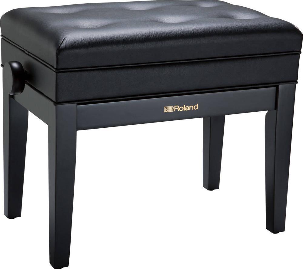 Piano Bench Satin Black Vinyl Seat