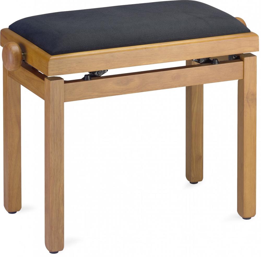 Oak Piano Bench matt with velvet black top 
