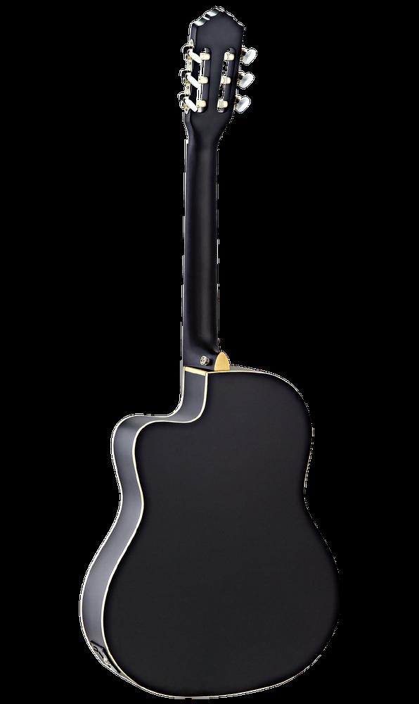 Slim Neck Classic Cutaway E-Guitar with pickup system Satin Black Finish