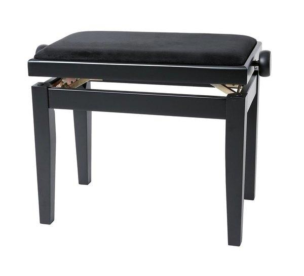 Gewa Piano benches Deluxe Black satin black velvet coverlet