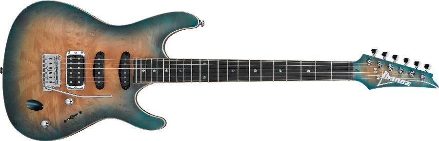 Solid body electric guitar SA460MBWSUB - In Sunset Blue Burst 