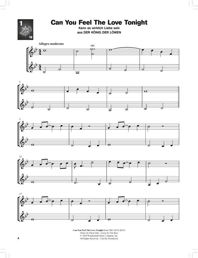Hören, lesen & spielen - Disney-Duobuch 2 Trompete/Flügelhorn/Tenorhorn/Euphonium