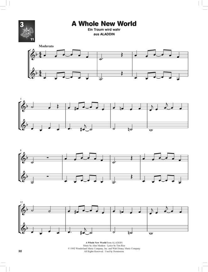 Hören, lesen & spielen - Disney-Duobuch 2 Trompete/Flügelhorn/Tenorhorn/Euphonium