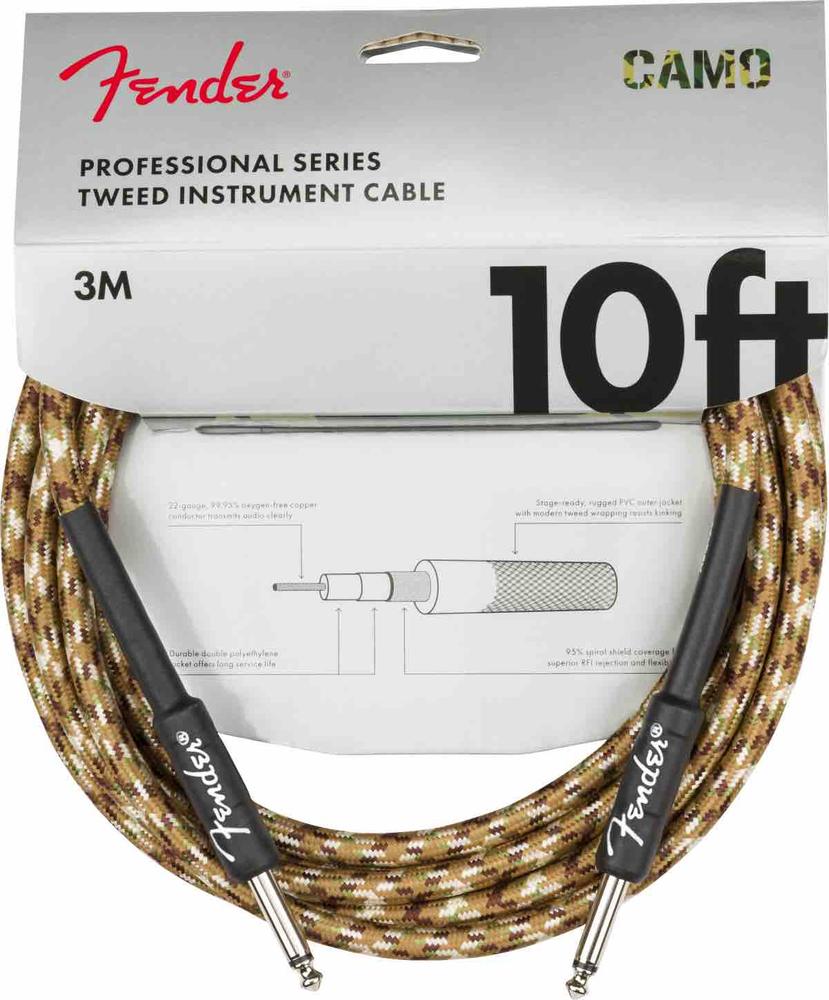 Professional Series Instrument Cable Camouflage Serie, Straight/Straight, 10', Desert Camo