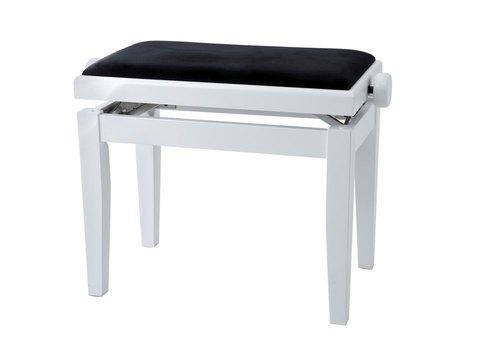 Gewa Piano benches Deluxe White satin with black velvet coverlet
