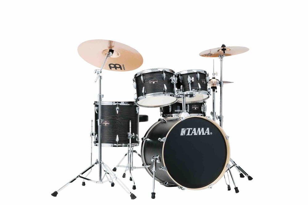 Imperialstar 20" 5 pc Fusion Drum Set # Black Oak Wrap ( incl. Meinl HCS Bronze Cymbal Pack )