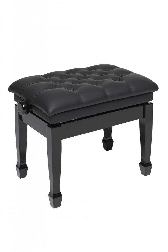 Highgloss black concert hydraulic piano bench with fireproof black vinyl top 