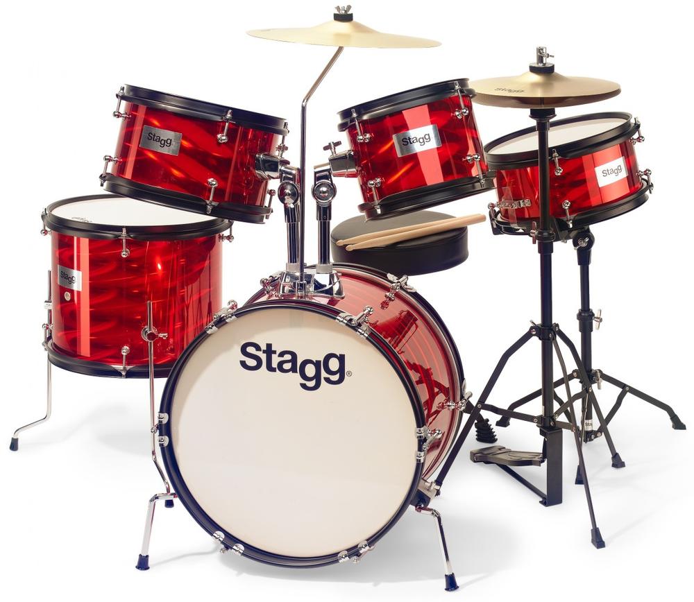 Complete Junior  Drum Set (16" Bassdrum) #Red