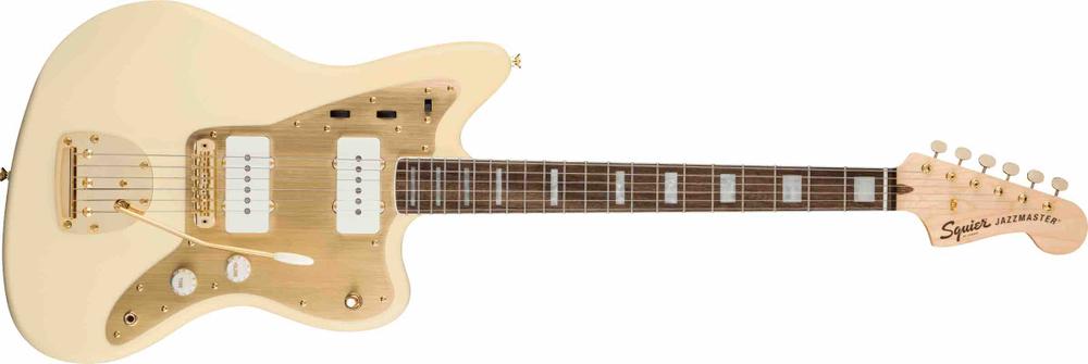 40th Anniversary Jazzmaster®, Gold Edition, Laurel Fingerboard, Gold Anodized Pickguard, Olympic White 