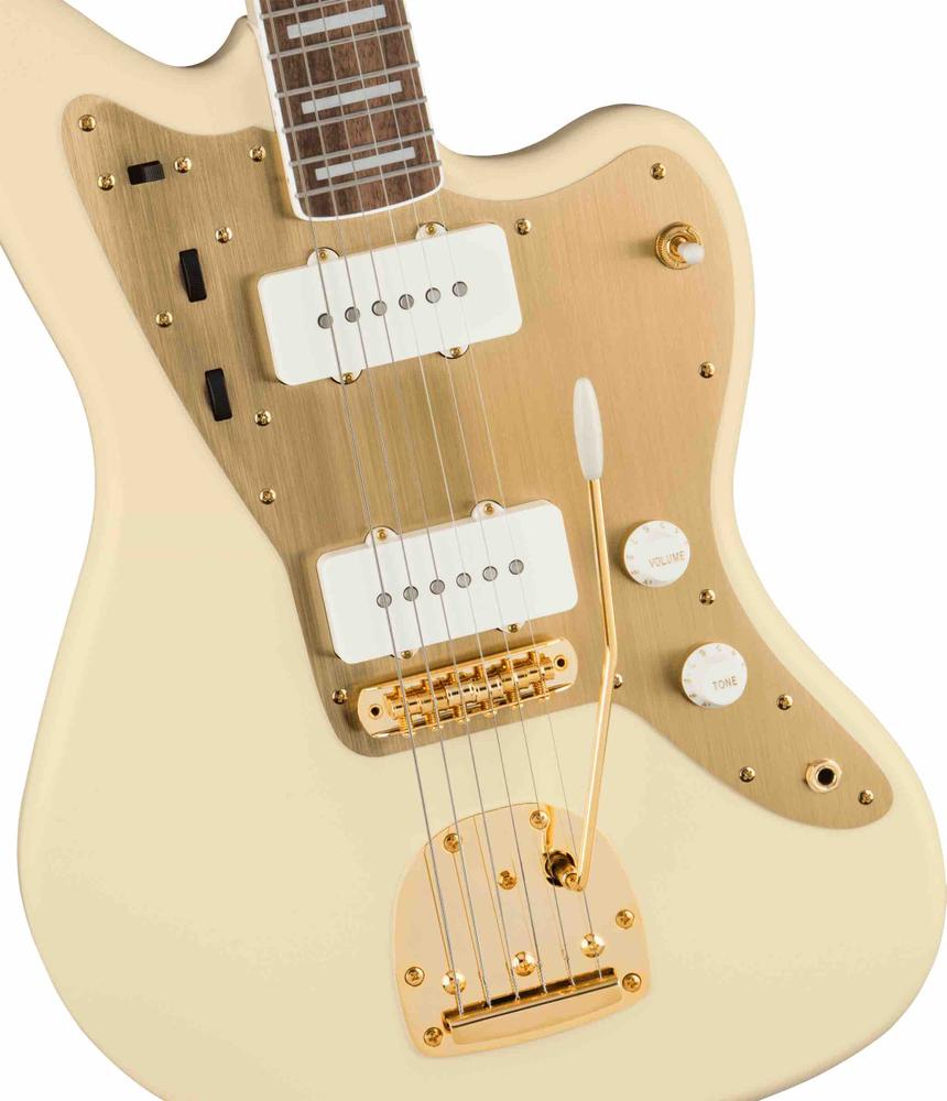 40th Anniversary Jazzmaster®, Gold Edition, Laurel Fingerboard, Gold Anodized Pickguard, Olympic White 