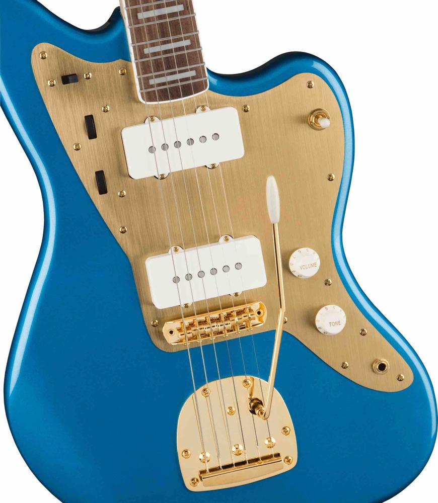 40th Anniversary Jazzmaster®, Gold Edition, Laurel Fingerboard, Gold Anodized Pickguard, Lake Placid Blue