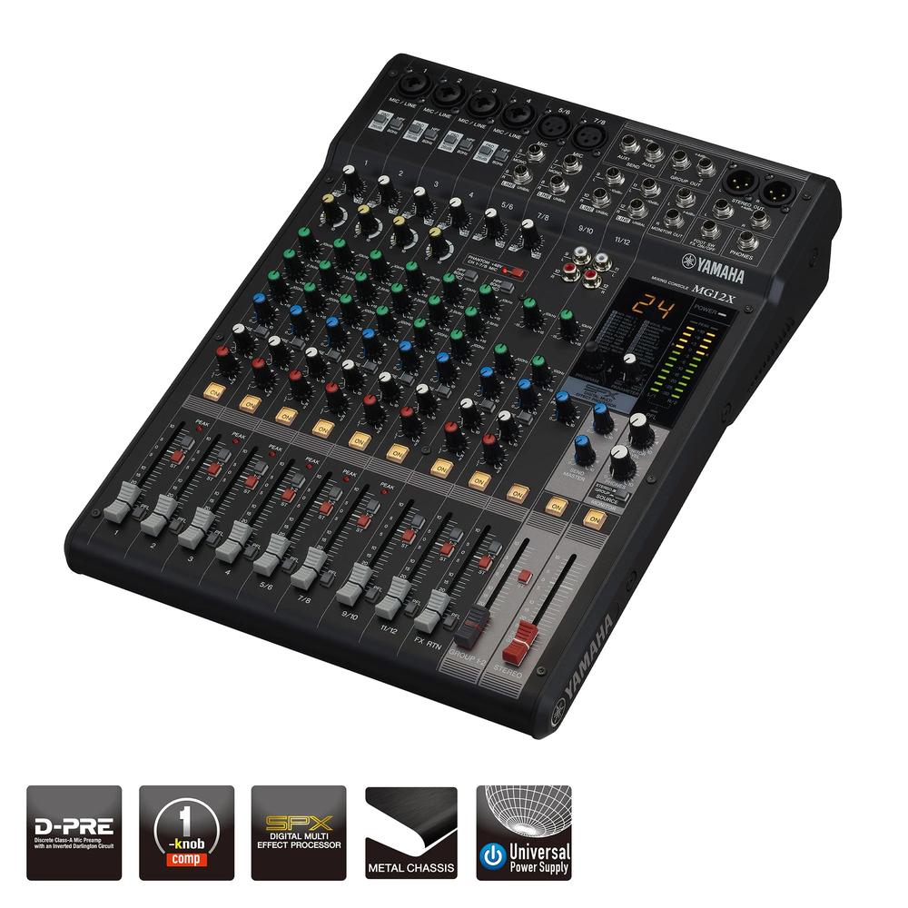 12-Channel Mixing Console with Effects 