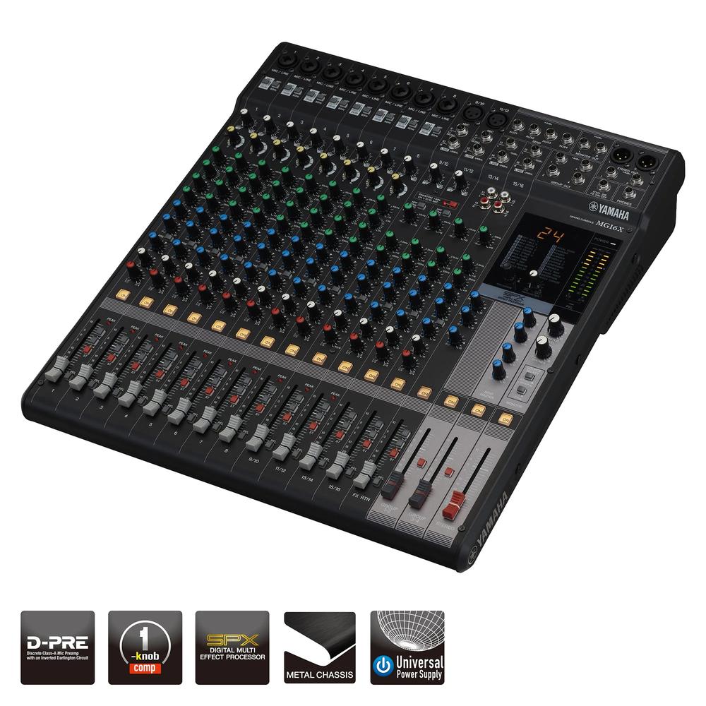 16-Channel Mixing Console with Effects