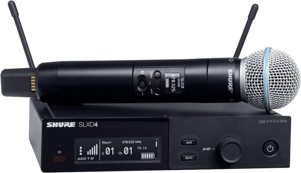 Handheld system consisting a handheld transmitter SLXD2 with Beta 58A and a receiver SLXD4  518-562MHz