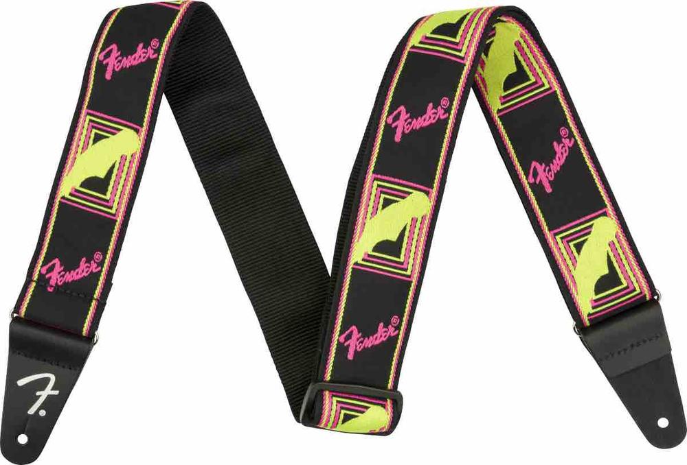 Neon Monogrammed Strap, Pink and Yellow, 2"