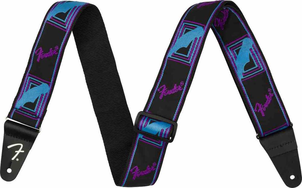 Neon Monogrammed Strap, Blue and Purple, 2"