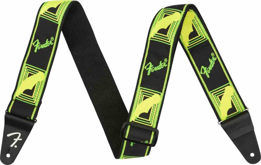 Neon Monogrammed Strap, Green and Yellow, 2"