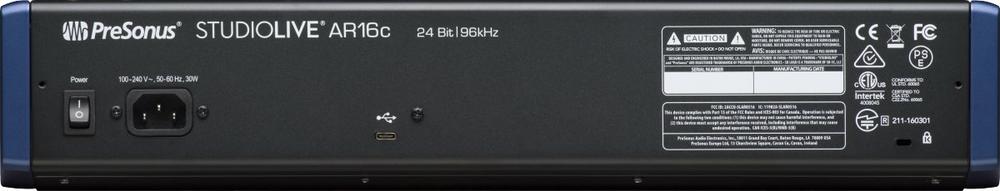 AR16C PreSonus® StudioLive® AR16c Analog Mixer with USB and Bluetooth 