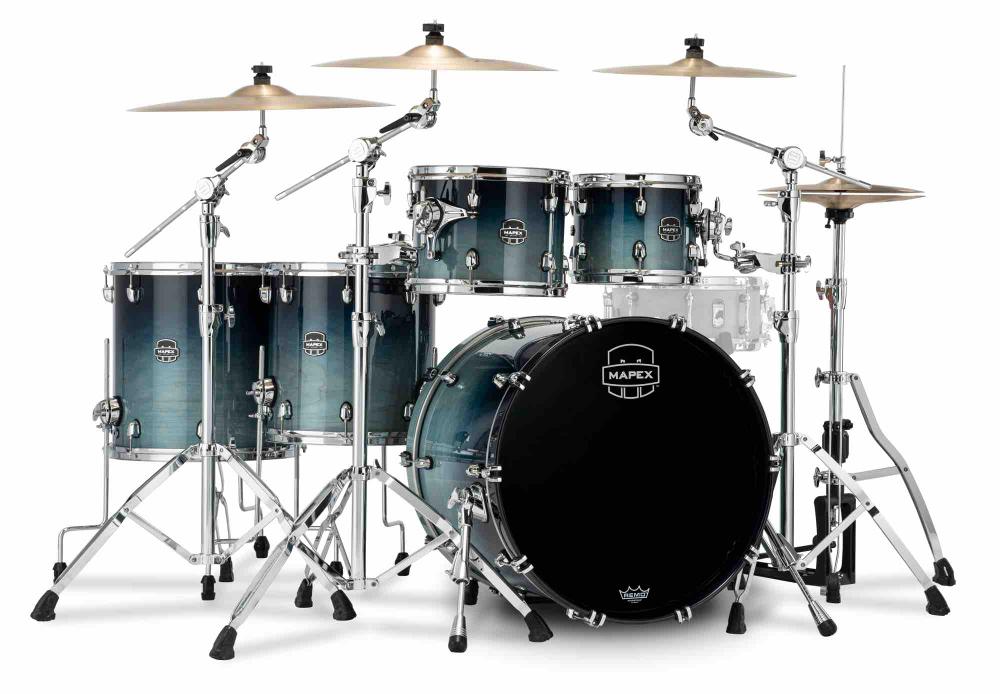 Hybrid Walnut/Maple Drum Shell set Saturn, Model Stage+ ( Teal Blue Fade finish ) #RJ ( standard price 2299.- )