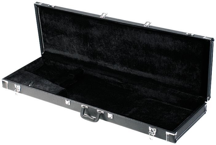 RockCase - Sturdy hardshell case with black Tolex cover for classic electric bass guitar 