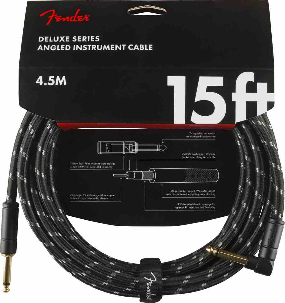 Deluxe Series Instrument Cable, Straight/Straight, 15', Black Tweed ( available late April )