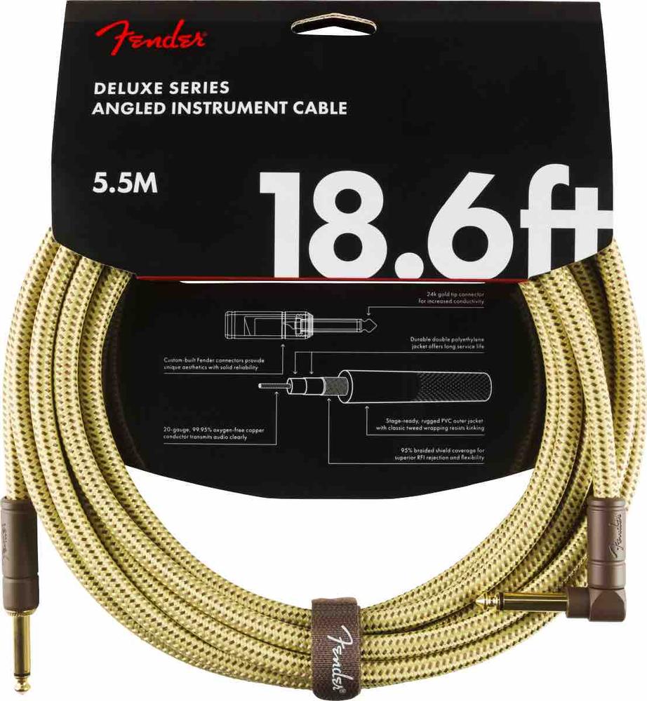 Deluxe Series Instrument Cable, Straight/Angle, 18.6', Tweed ( expected availability late November )