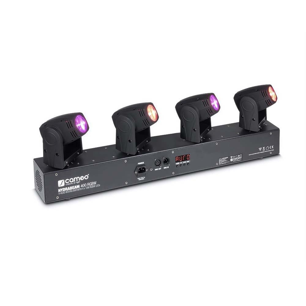 Lighting system with 4 ultra-fast 10 W CREE RGBW Quad-LED moving heads