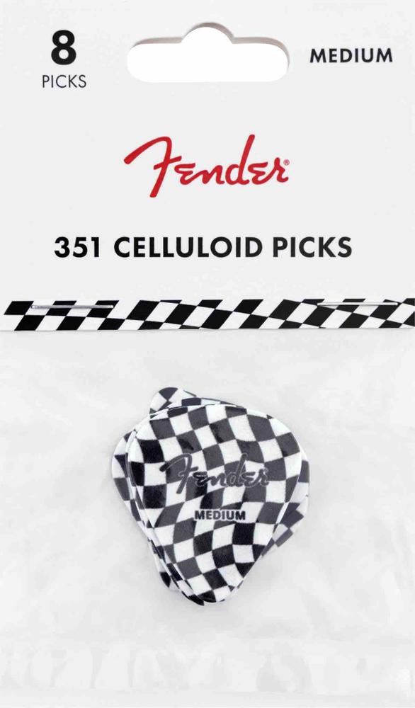 351 Celluloid Picks, Checkerboard, (8 pieces )  Medium