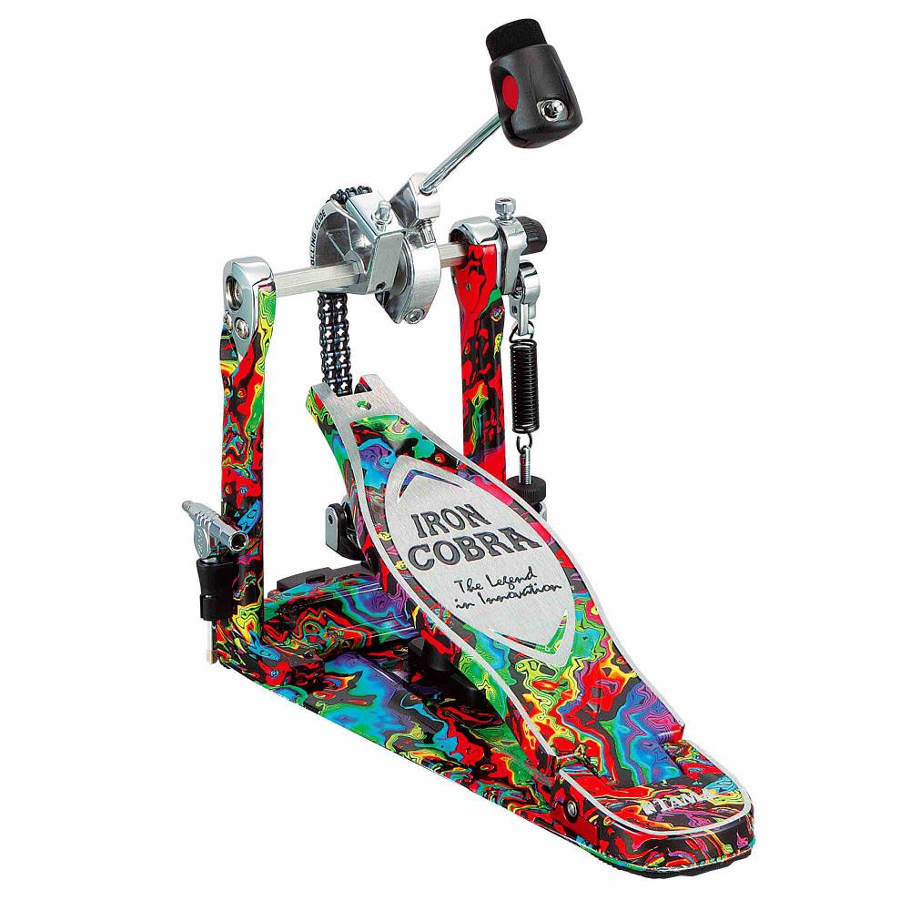 Iron Cobra Marble Rolling Glide Single Pedal, Psychedelic Rainbow - 50th anniversary
